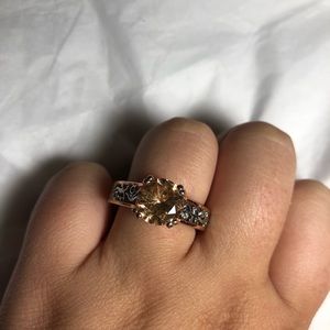 Silver and rose gold ring